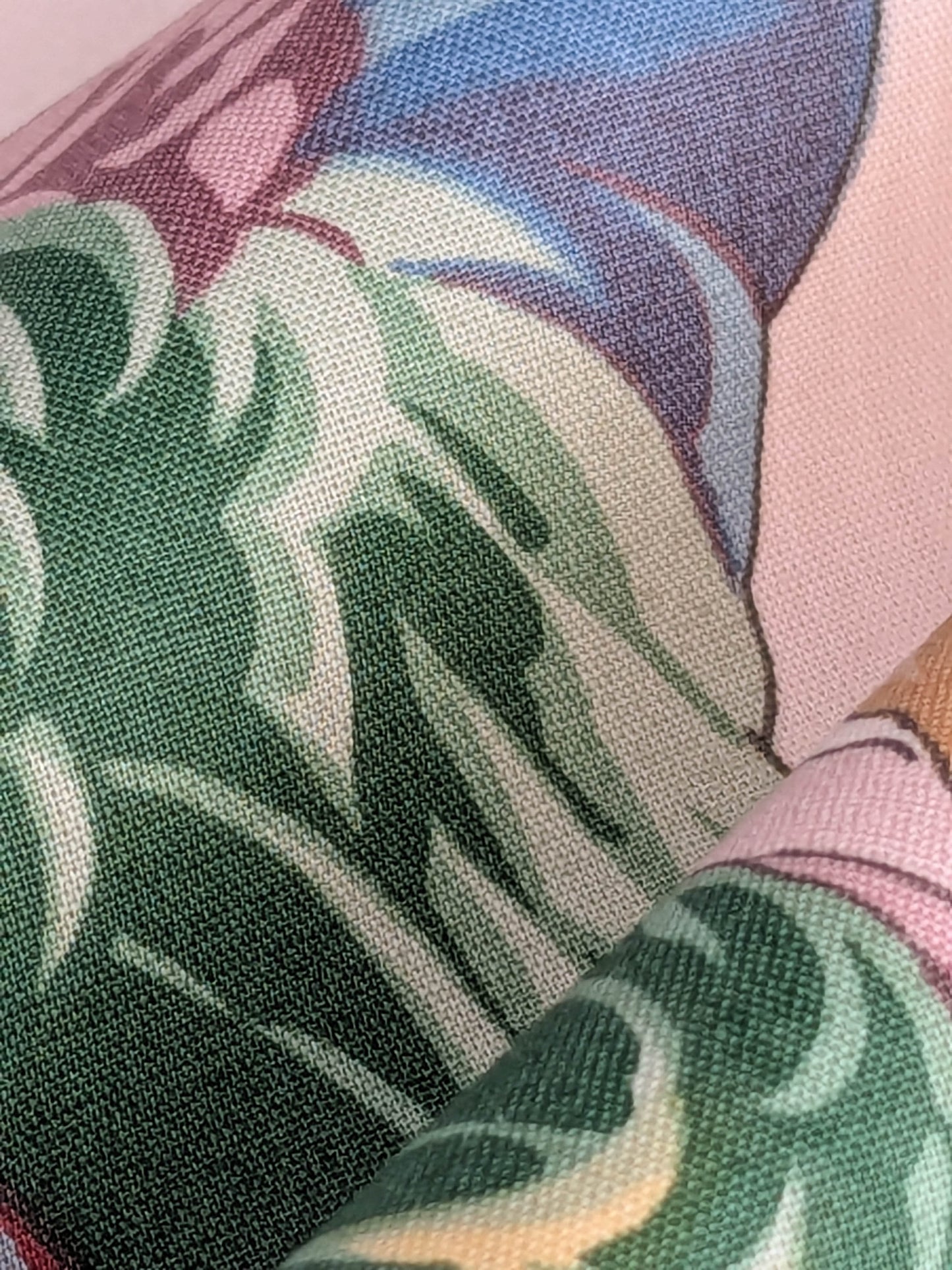 Summer Swallow Bird Flowers Chintz Print -  Pink Multi - By The Yard