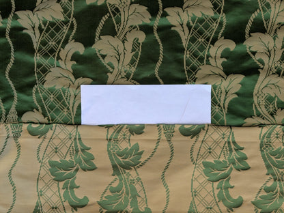 By yard Tuscany Acanthus Silk Damask Stripe Emerald Foliage Green