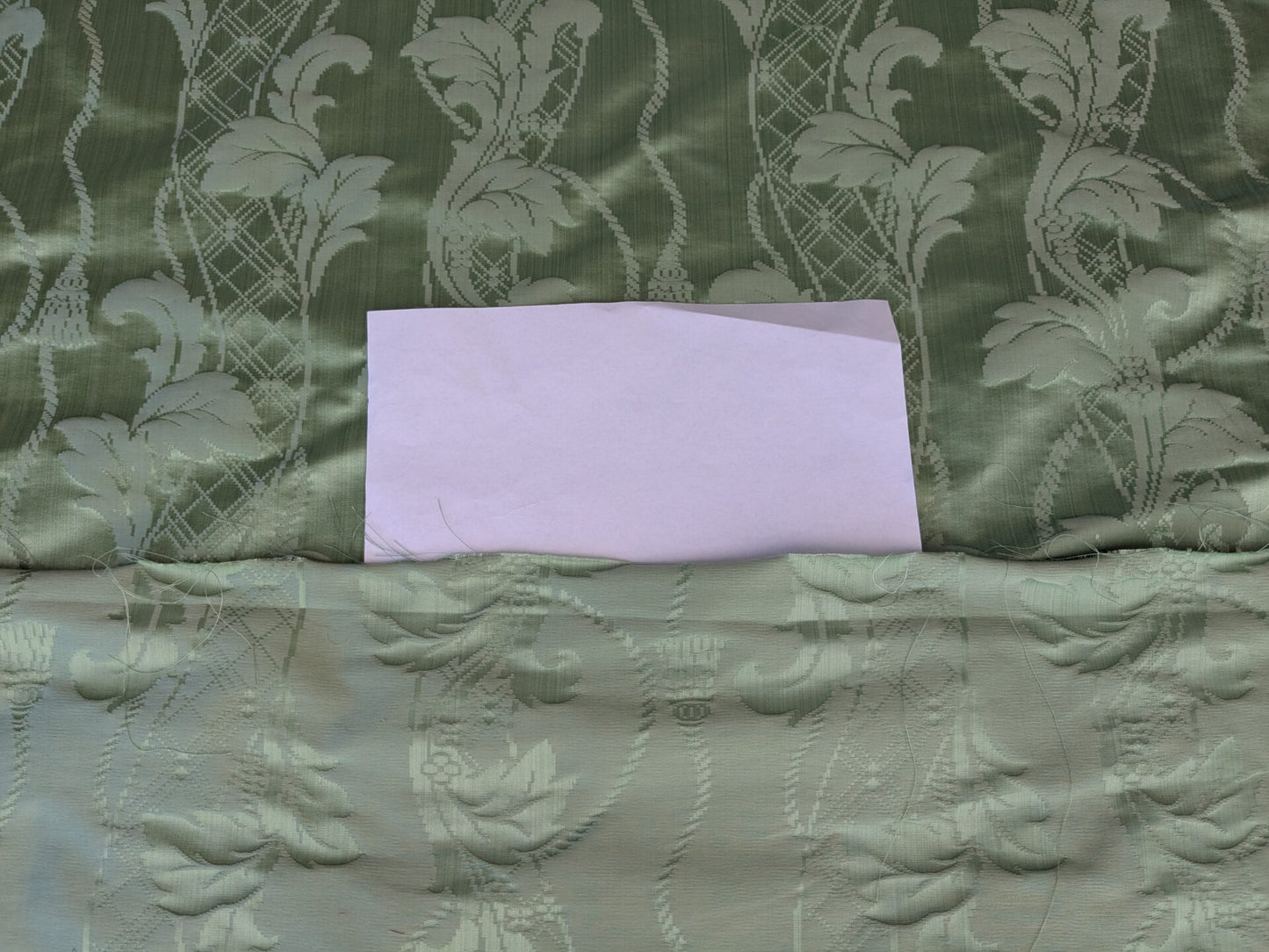 By yard Tuscany Acanthus Silk Damask Stripe Foliage Minty Green Aqua MSRP USD 356/yard