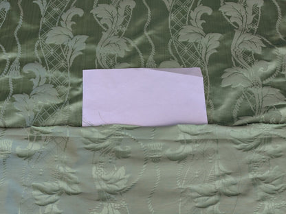 By yard Tuscany Acanthus Silk Damask Stripe Foliage Minty Green Aqua MSRP USD 356/yard