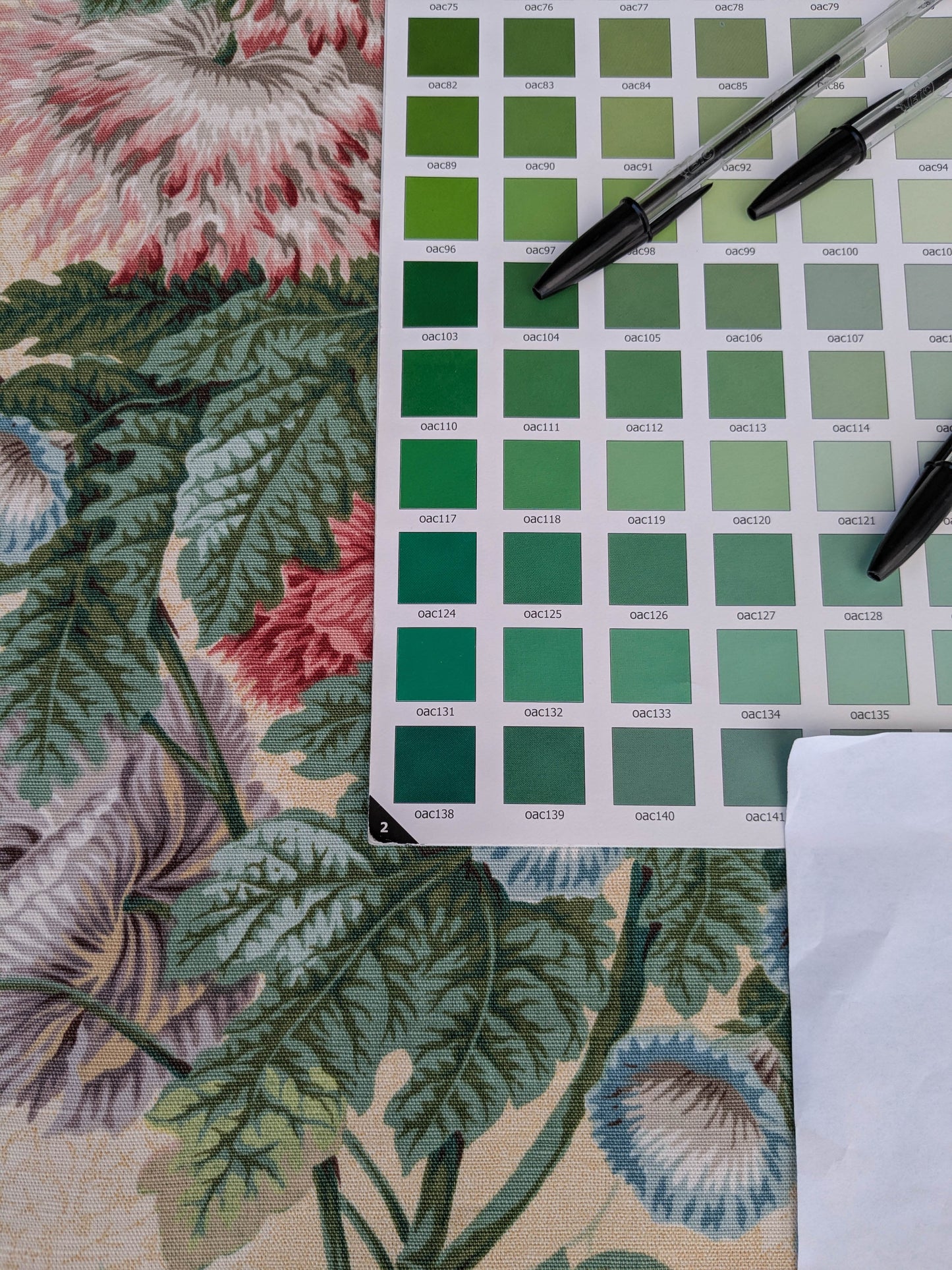 Thames Large English Garden Bouquet Line Print Fabric - Pink Green Red on Yellow - By The Yard