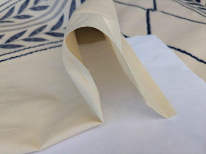 Royal Cord Trompe l'oeil print Chintz Cotton Fabric - blue and Cream - By The yard