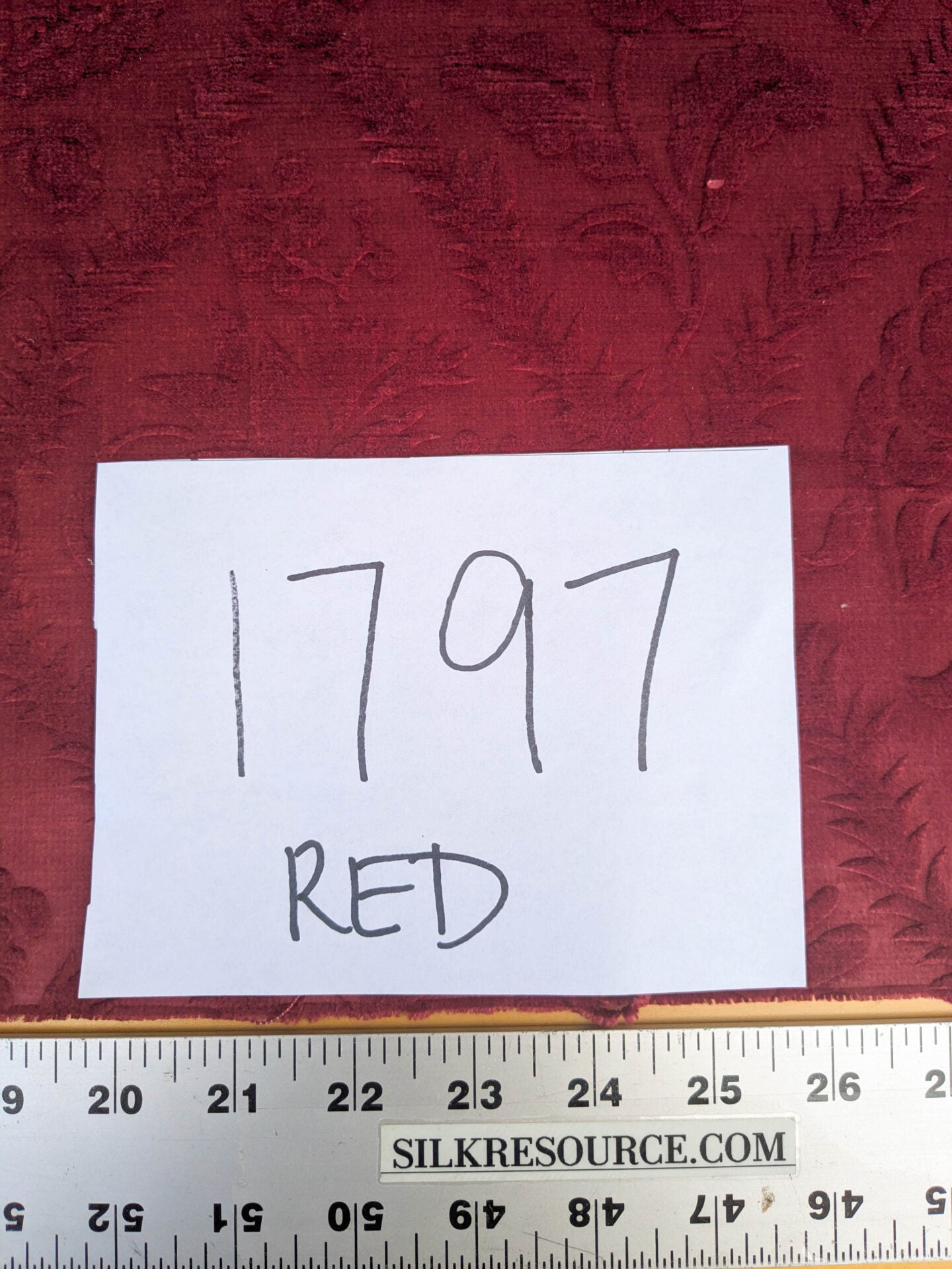 By yard Walled Garden Linen Velvet Gauffrage Rose Peony Lily Tulip Renaissance Embossed Velvet Indian Red MSRP USD 898/Y