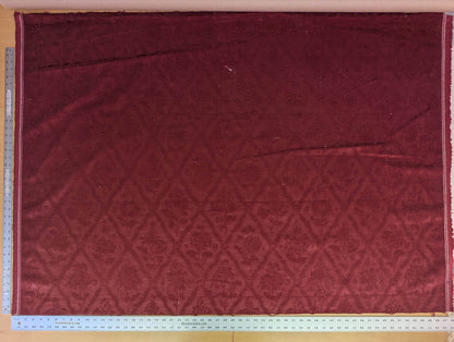 By yard Walled Garden Linen Velvet Gauffrage Rose Peony Lily Tulip Renaissance Embossed Velvet Indian Red MSRP USD 898/Y
