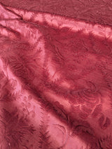 By yard Walled Garden Linen Velvet Gaufrage Rose Peony Lily Tulip Renaissance Embossed Velvet Indian Red MSRP USD 898/Y