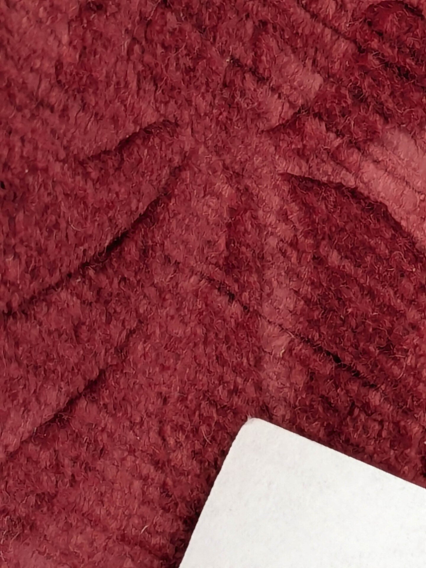 By yard Walled Garden Linen Velvet Gauffrage Rose Peony Lily Tulip Renaissance Embossed Velvet Indian Red MSRP USD 898/Y