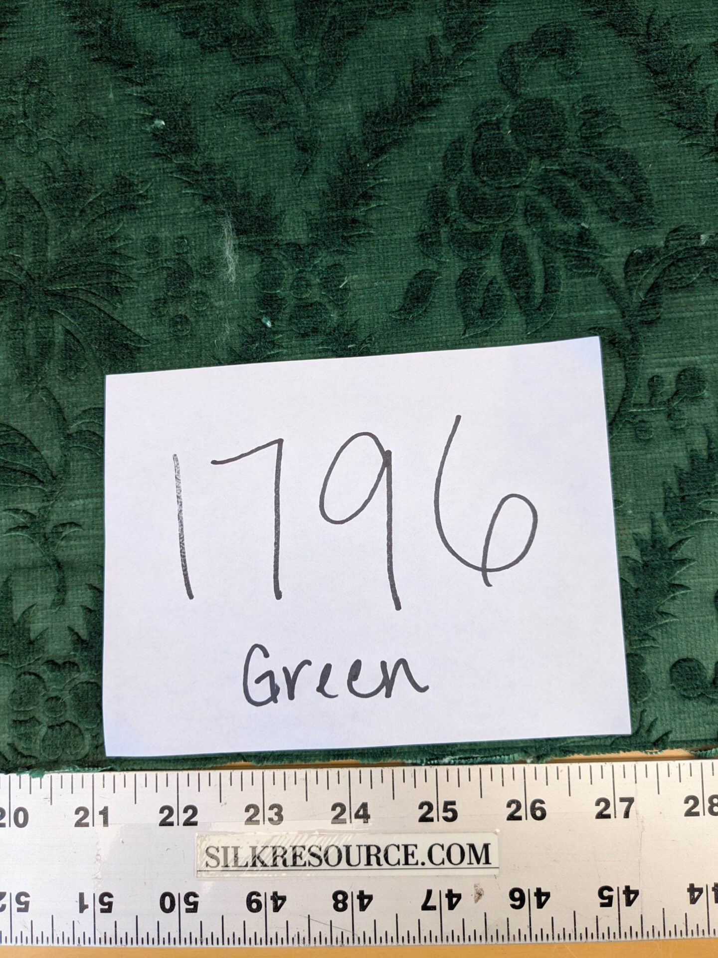 By yard Walled Garden Linen Velvet Gauffrage Renaissance Embossed Velvet Emerald Green MSRP USD 898/Y