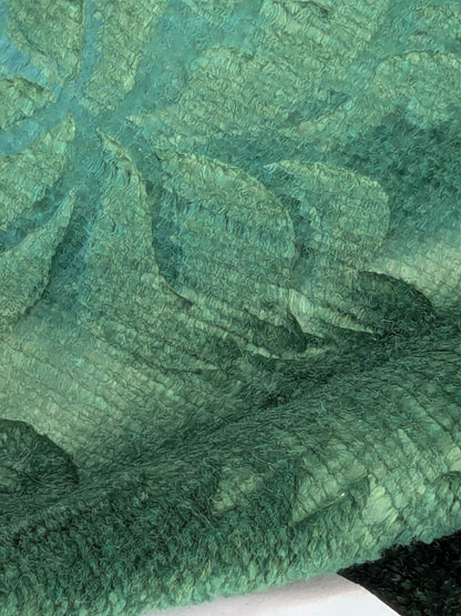 By yard Walled Garden Linen Velvet Gauffrage Renaissance Embossed Velvet Emerald Green MSRP USD 898/Y
