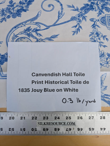 By yard Canvendish Hall Toile Print Historical Angel Cherubs Putti Dove Love Renaissance Toile de Jouy Blue on White