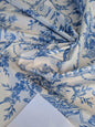 By yard Cavendish Hall Toile Print Historical Angel Cherubs Putti Dove Love Renaissance Toile de Jouy Blue on White