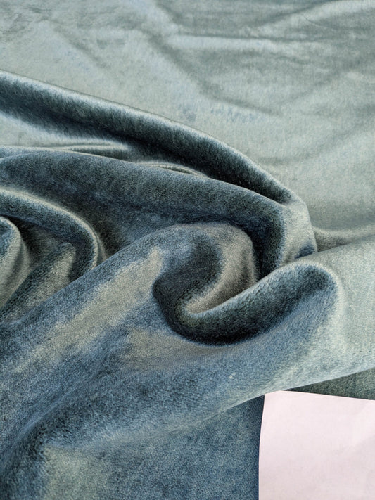 Hedy Silk and Mohair Ultimate Lux Velvet Hollywood Regency in Deep Blue Green Aquamarine MSRP USD $1000 +