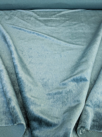 Hedy Silk and Mohair Ultimate Lux Velvet Hollywood Regency in Deep Blue Green Aquamarine MSRP USD $1000 +