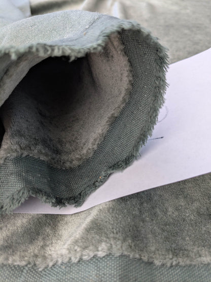 Hedy Silk and Mohair Ultimate Lux Velvet Hollywood Regency in Pale Green Silver Sage Grey MSRP USD 1000+