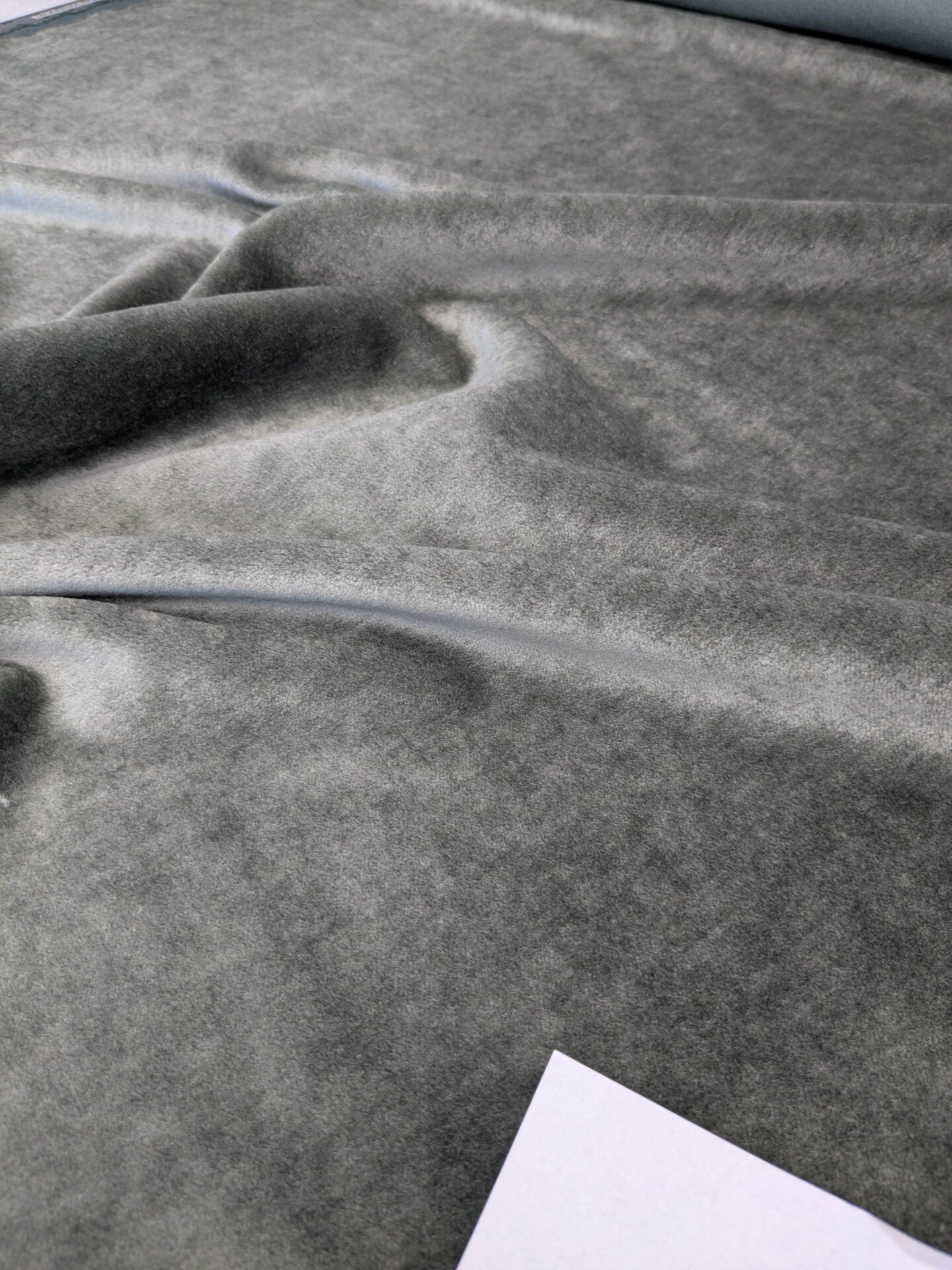 Hedy Silk and Mohair Ultimate Lux Velvet Hollywood Regency in Pale Green Silver Sage Grey MSRP USD 1000+