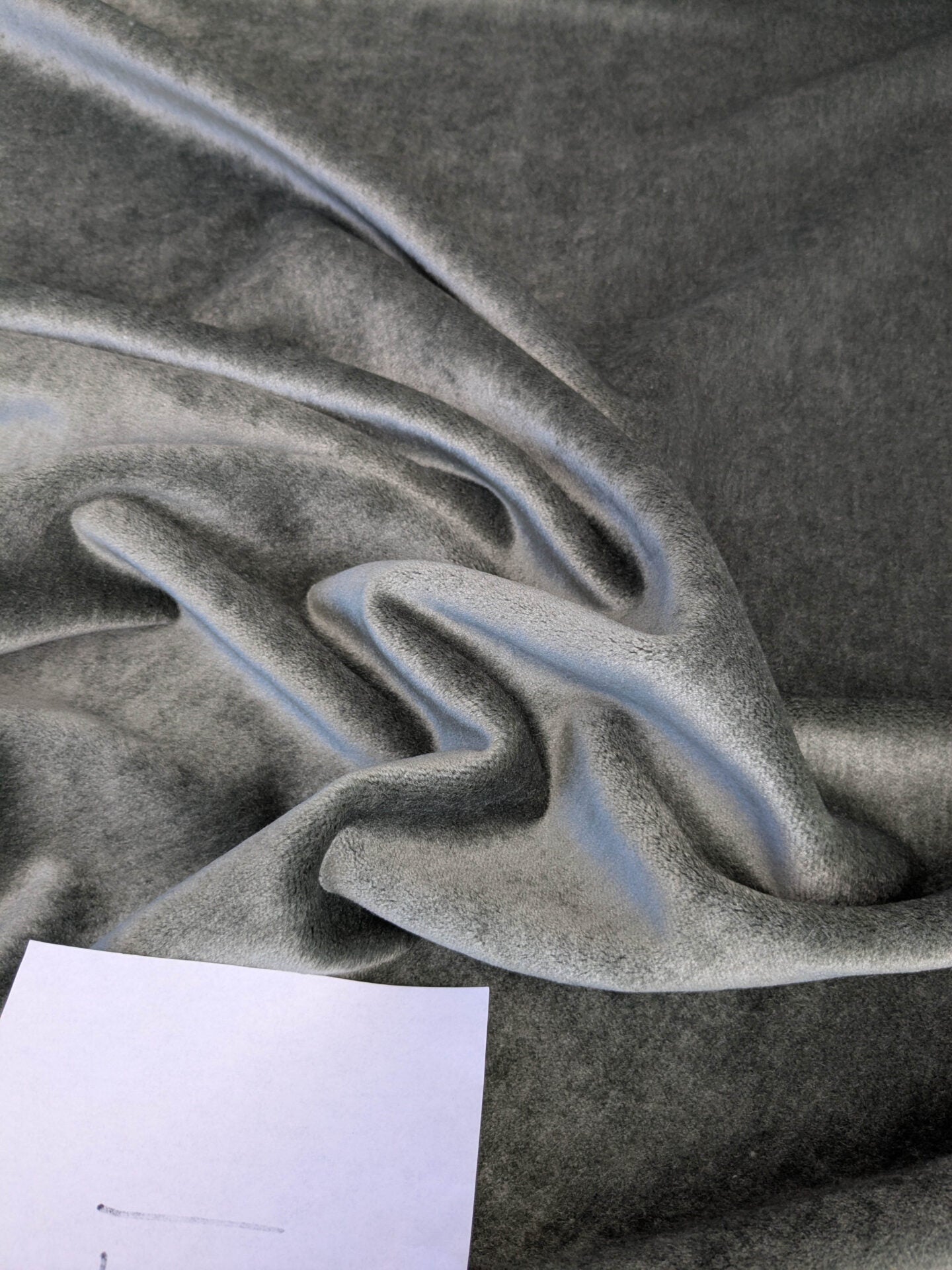 Hedy Silk and Mohair Ultimate Lux Velvet Hollywood Regency in Pale Green Silver Sage Grey MSRP USD 1000+