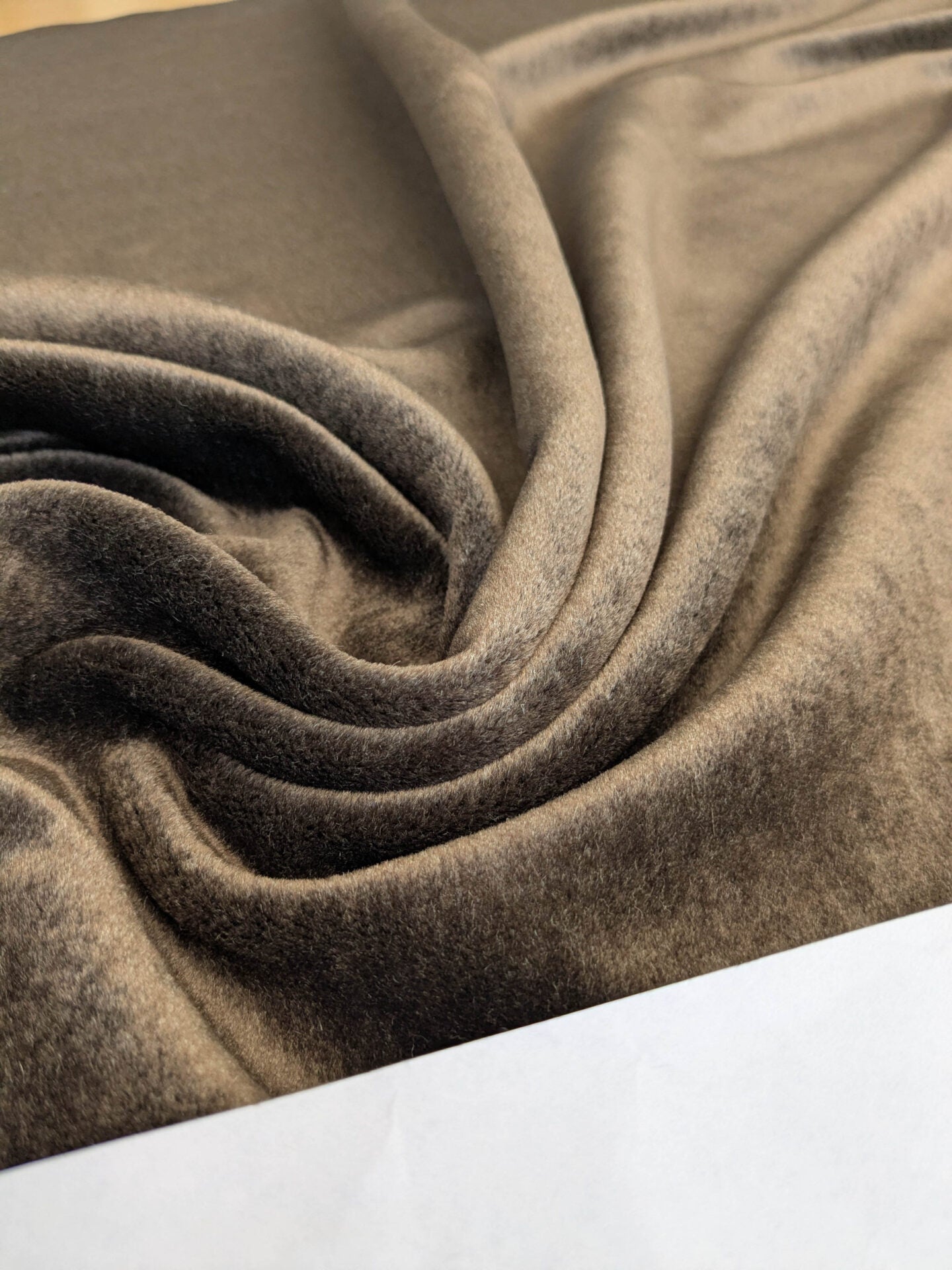 Hedy Silk and Mohair Ultimate Lux Velvet Hollywood Regency in Brown Mushroom MSRP $1000 + USD