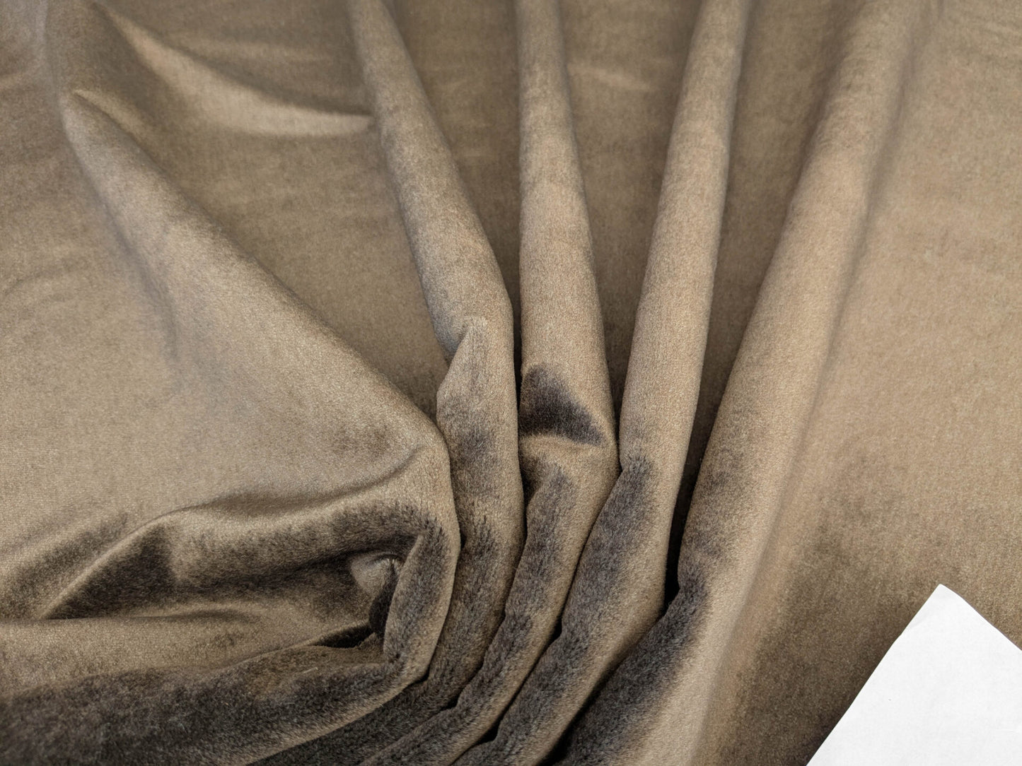 Hedy Silk and Mohair Ultimate Lux Velvet Hollywood Regency in Brown Mushroom MSRP $1000 + USD