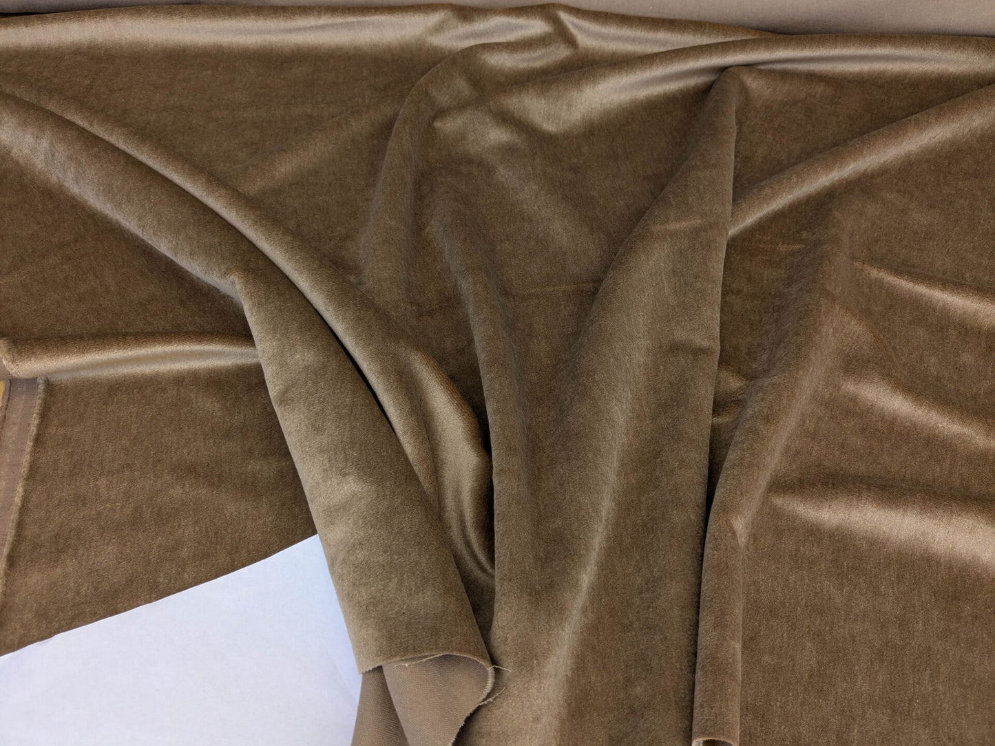 Hedy Silk and Mohair Ultimate Lux Velvet Hollywood Regency in Moleskin Honey MSRP $1000 + USD