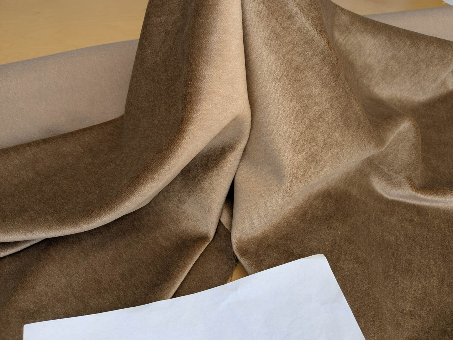 Hedy Silk and Mohair Ultimate Lux Velvet Hollywood Regency in Moleskin Honey MSRP $1000 + USD