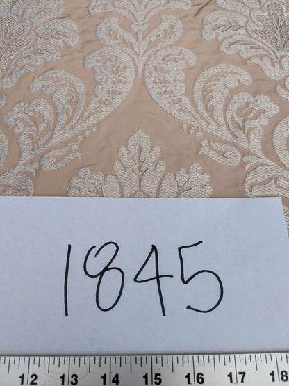 Lovelace Embroidery on Silk Faille Renaissance Damask Naked Peach Pink MSRP USD 413