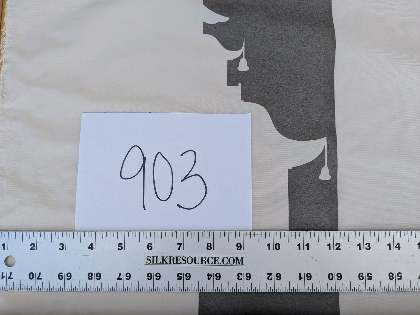 BY Yard Brunschwig &amp; Fils Charlotte Moss "Ting" Silk Taffeta Black White Pavilion Print