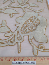 Scalamandre Sikandra Crewel Sheer Ivory Multi Wool Hand Crewel Old World Weavers MSRP USD 770/Y width 39 inches (Narrow)
