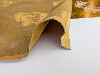 by yard Scalamandre Tassinari &amp; Chatel Pillement Or Gold Yellow Chinoiserie Scenic Figurative MSRP USD 1080/y