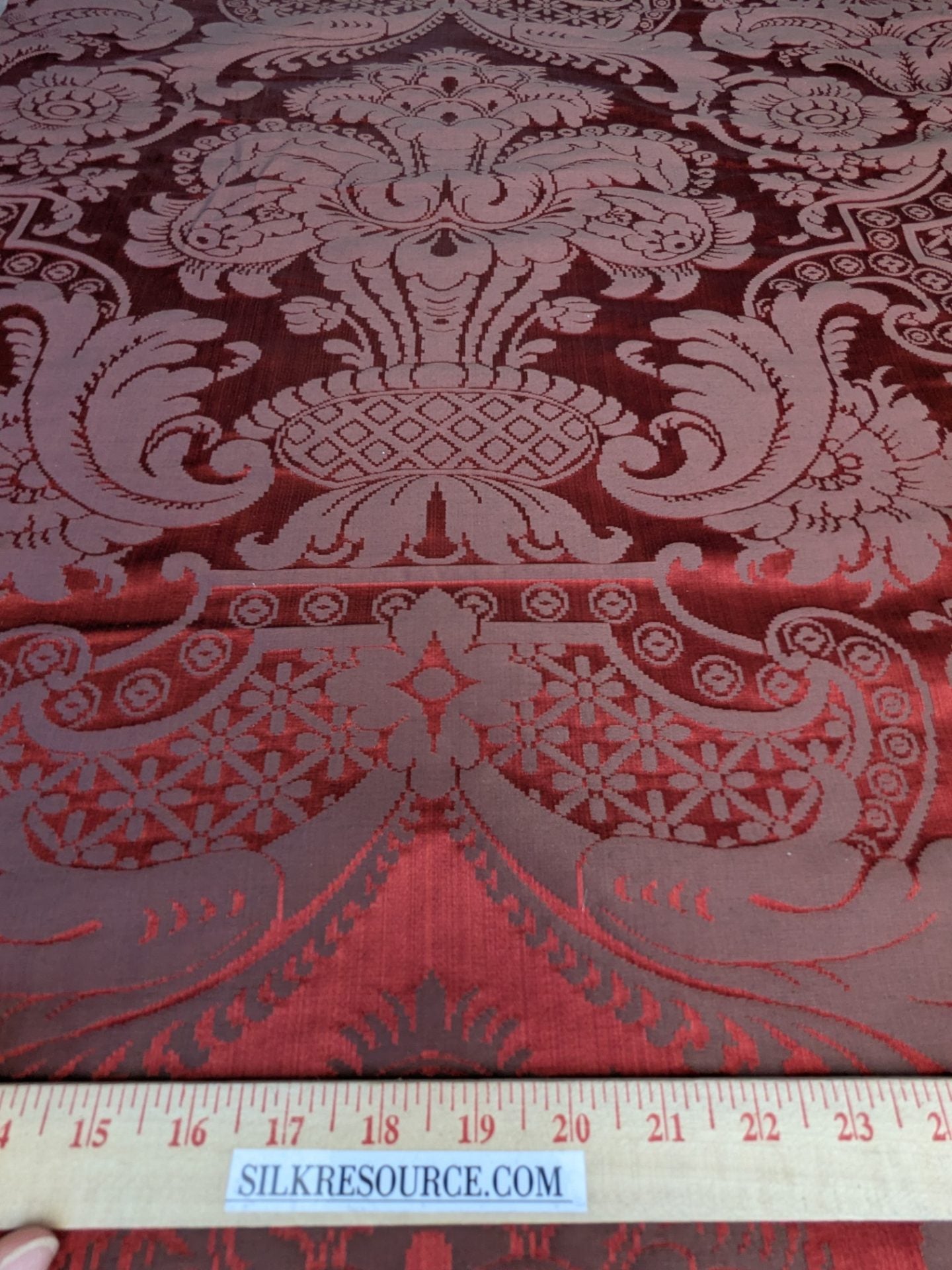 Scalamandre Murat Red Gold Orange Renaissance Old World Weavers Traditional Damask MSRP USD 310/y