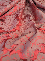Scalamandre Murat Red Gold Renaissance Old World Weavers Traditional Damask Cotton Silk MSRP USD 310/y