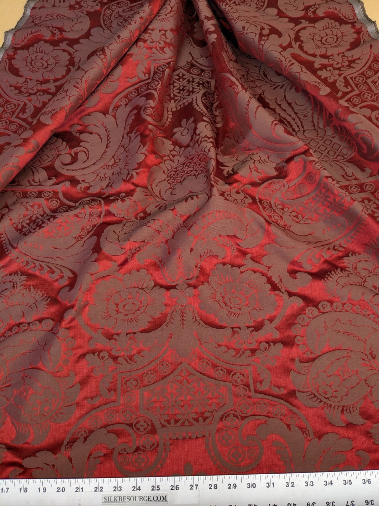 Scalamandre Murat Red Gold Orange Renaissance Old World Weavers Traditional Damask MSRP USD 310/y