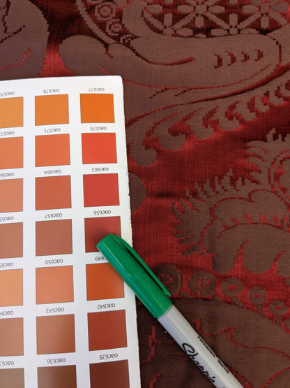 Scalamandre Murat Red Gold Orange Renaissance Old World Weavers Traditional Damask MSRP USD 310/y