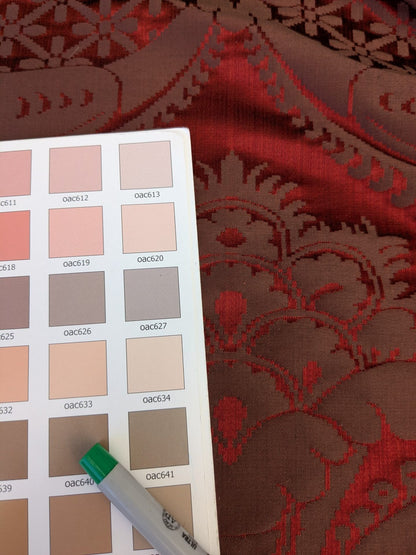 Scalamandre Murat Red Gold Orange Renaissance Old World Weavers Traditional Damask MSRP USD 310/y