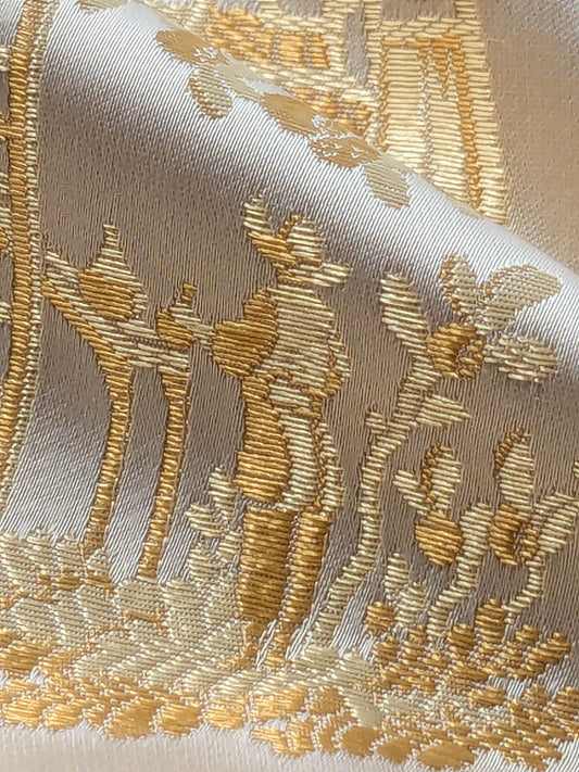 Scalamandre Tassinari & Chatel Pillement Chinoiserie Fabric - Creme Gold