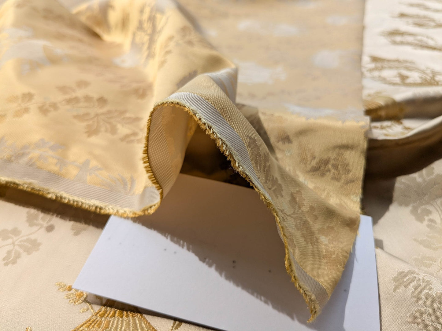 by yard Scalamandre Tassinari &amp; Chatel Pillement Creme Gold Cream Chinoiserie Scenic Figurative MSRP USD 1080/y