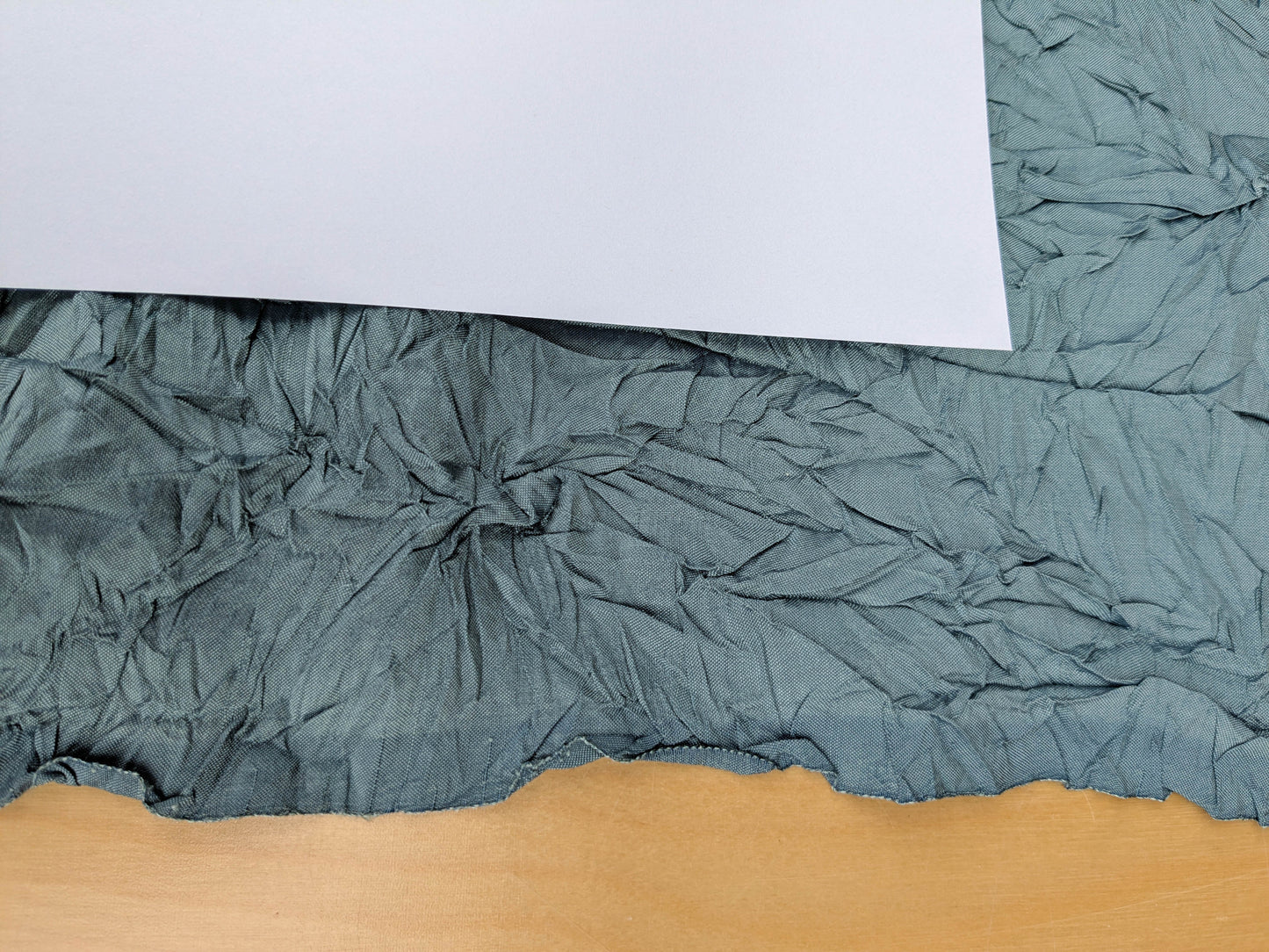 Designer Crinkled Silk Metallic Solid Fabric - Teal Blue - By The Yard