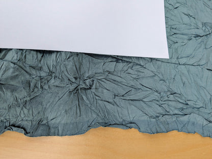 Designer Crinkled Silk Metallic Solid Fabric - Teal Blue - By The Yard