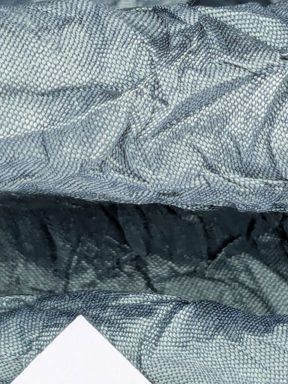 Designer Crinkled Silk Metallic Solid Fabric - Teal Blue - By The Yard