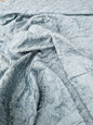 Designer Crinkled Silk Metallic Solid Fabric - Teal Blue - By The Yard
