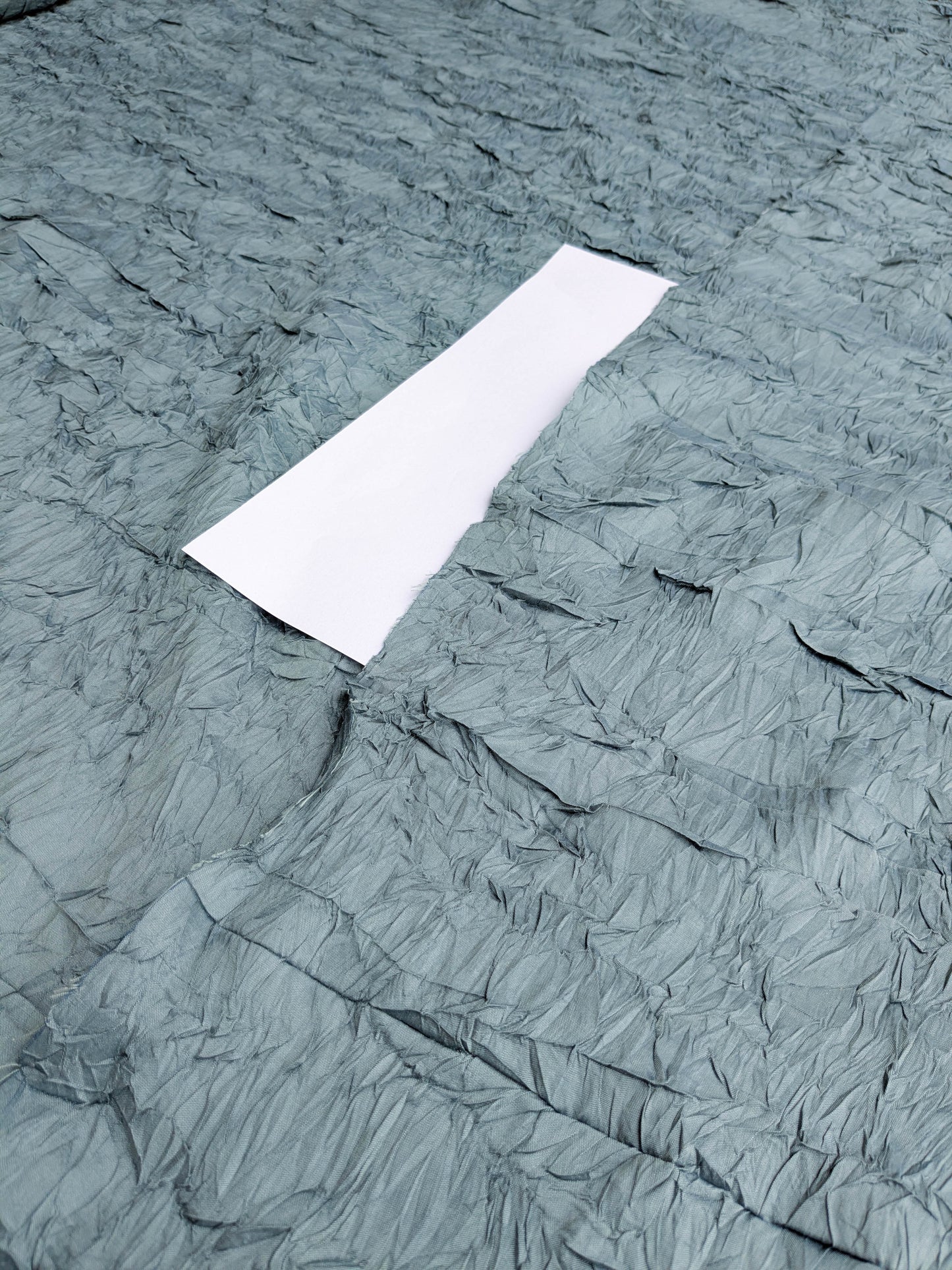 Designer Crinkled Silk Metallic Solid Fabric - Teal Blue - By The Yard