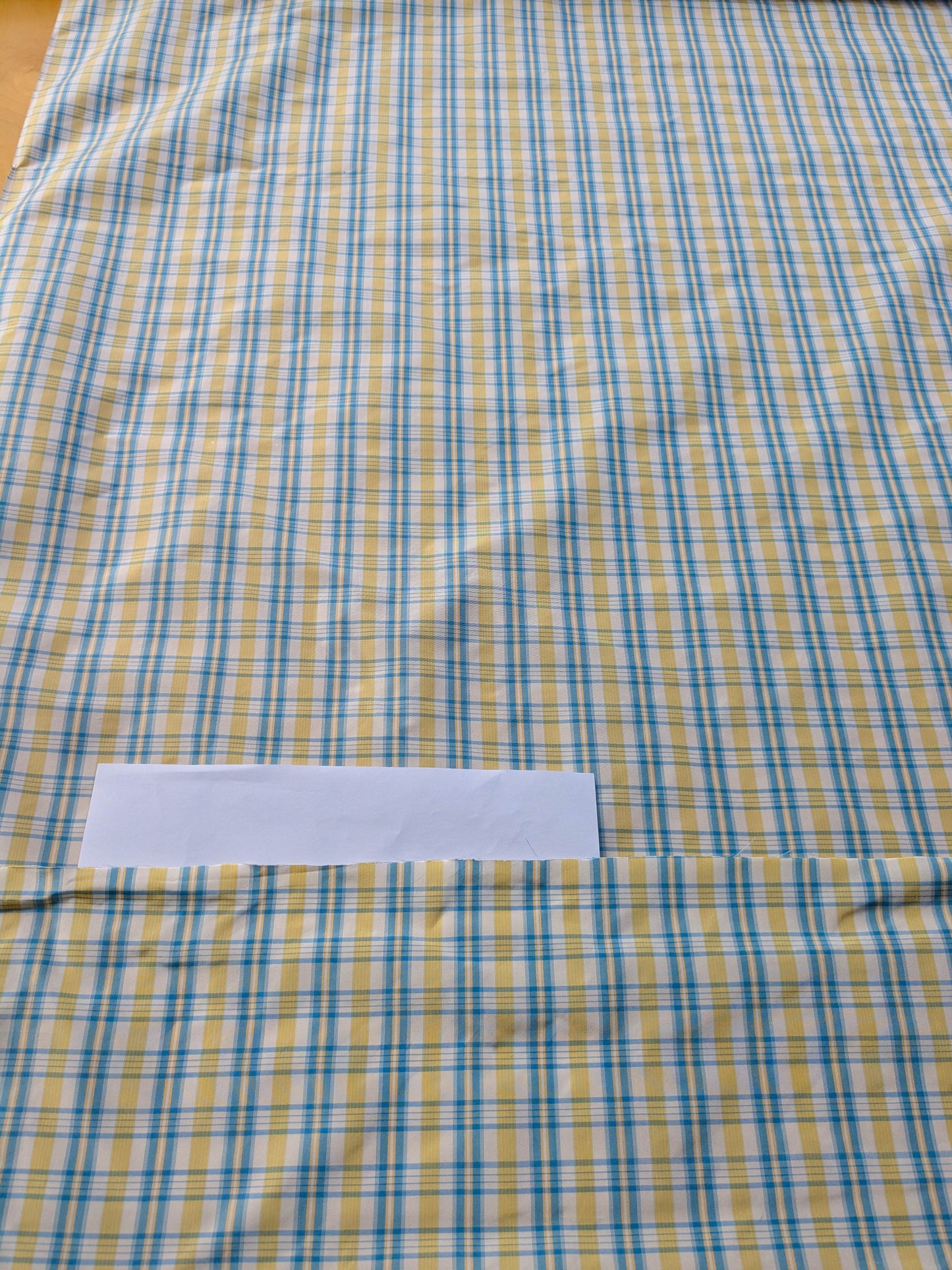 Coraggio Silk Taffeta Plaid Fabric - Yellow Blue White - By The Yard