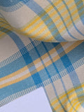 Coraggio Silk Taffeta Plaid Fabric - Yellow Blue White - By The Yard