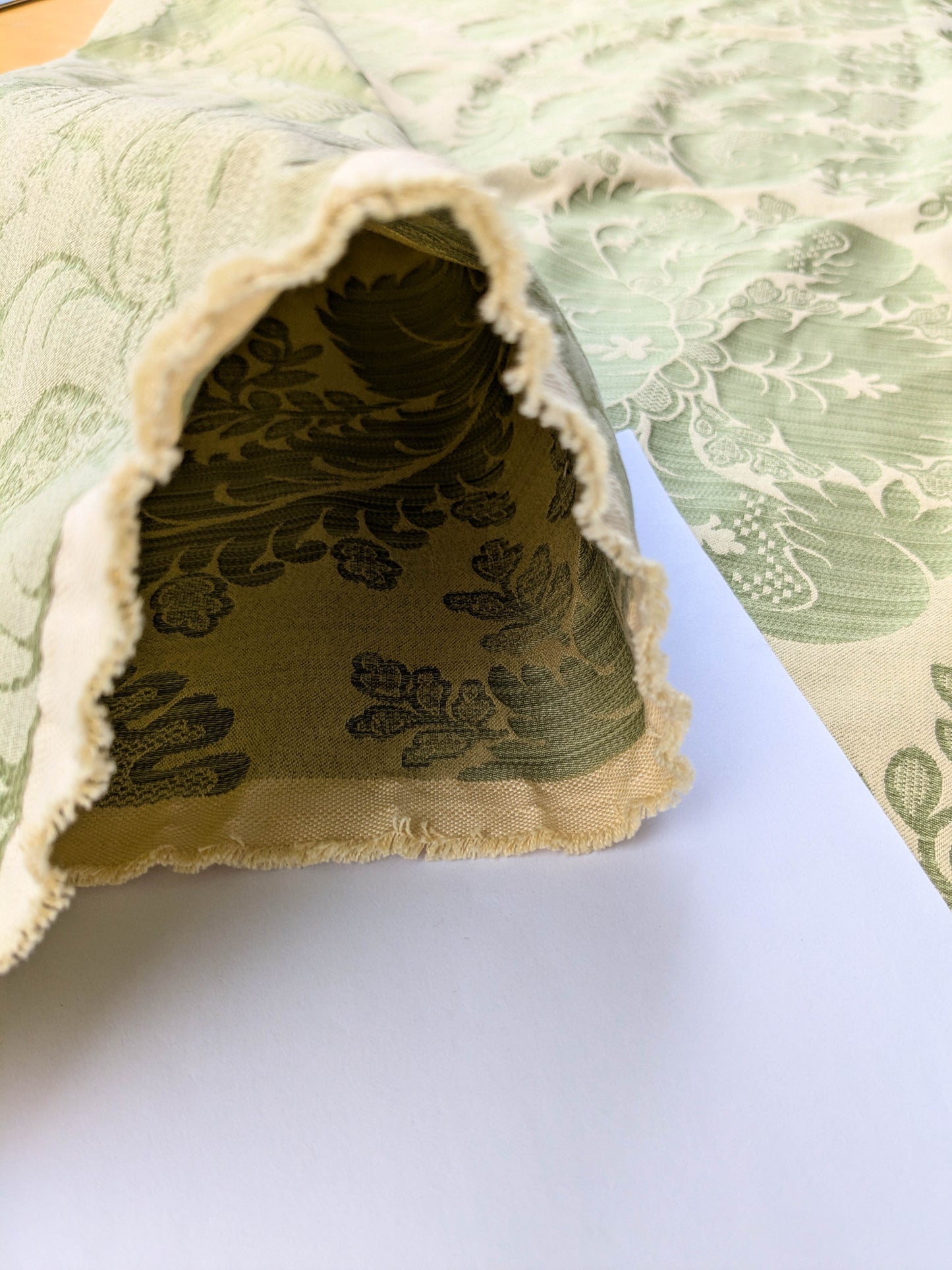 Bach Piano Salon Damask Renaissance Cotton Fabric  - Green - By The Yard