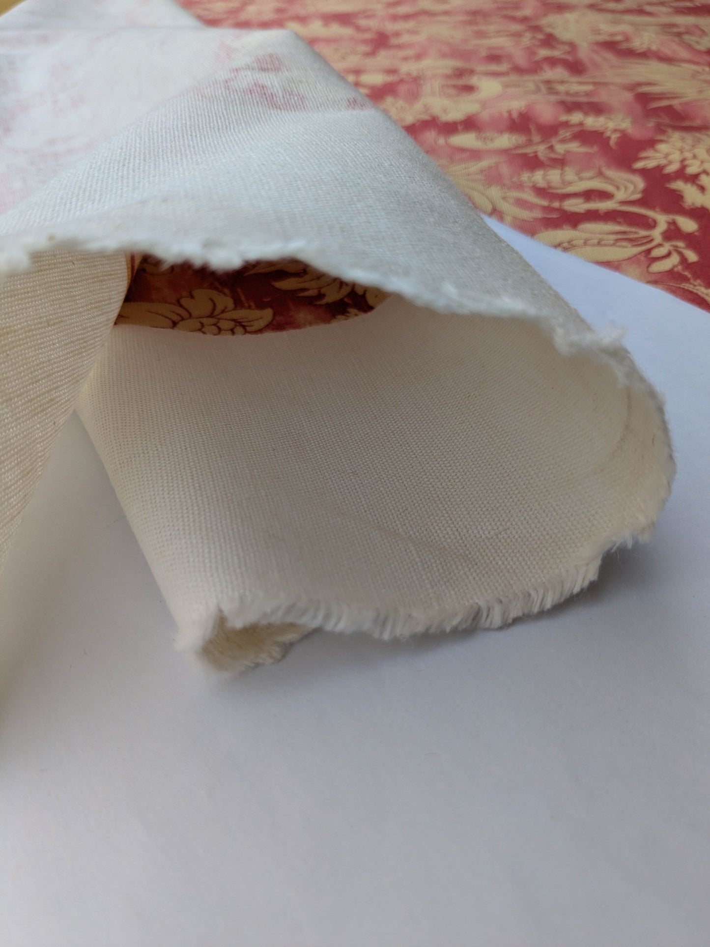 Printemps de Chinoise Chintz Garden Landscape Figure Rose Fabric -Pink Red Gold - By The Yard