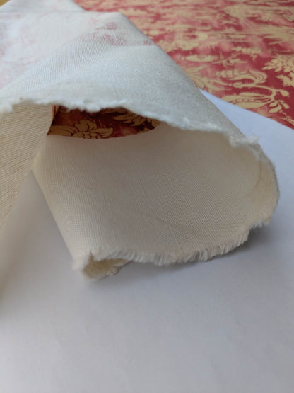 Printemps de Chinoise Chintz Garden Landscape Figure Rose Fabric -Pink Red Gold - By The Yard