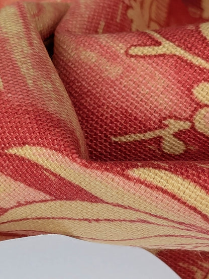 Printemps de Chinoise Chintz Garden Landscape Figure Rose Fabric -Pink Red Gold - By The Yard