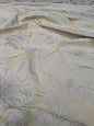Lovelace Embroidery Renaissance Damask Silk Faille Fabric - Light Yellow - By The Yard