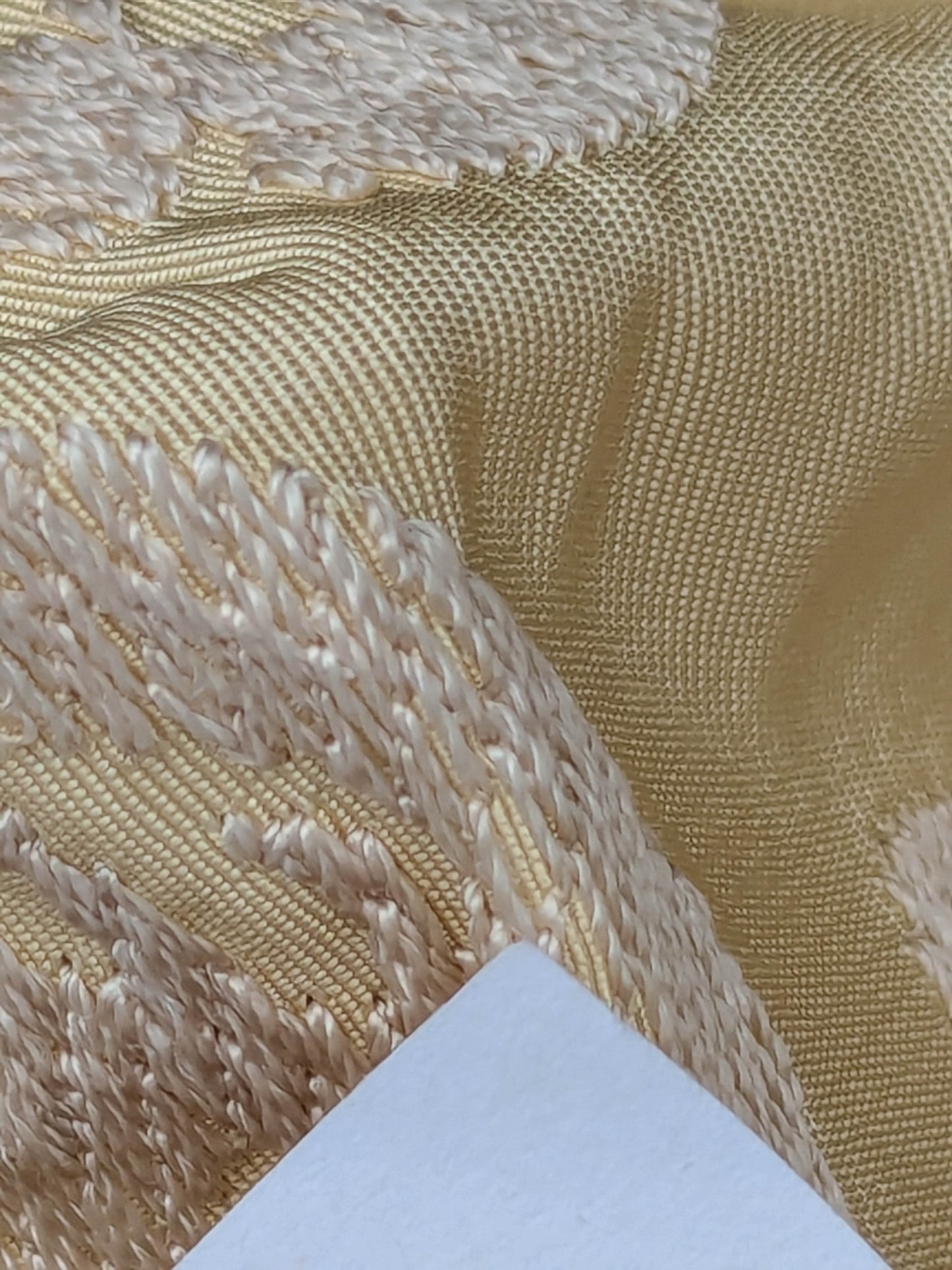 Lovelace Embroidery Renaissance Damask Silk Faille Fabric - Light Yellow - By The Yard