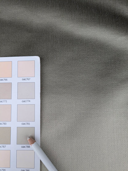 Mirror Lake Smooth Greenish Patina Silk Satin Cotton Fabric - Pale Taupe - By The Yard