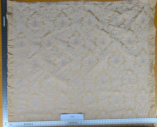 Lovelace Embroidery Renaissance Damask Silk Faille Fabric - Light Gold - By The Yard