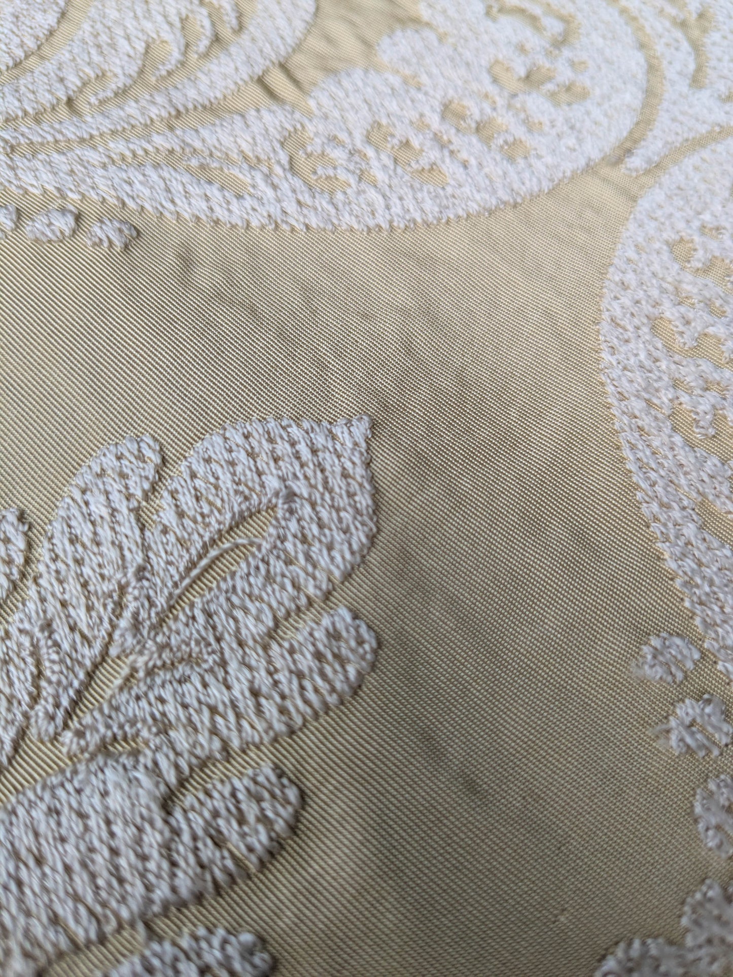 Lovelace Embroidery Renaissance Damask Silk Faille Fabric - Light Gold - By The Yard